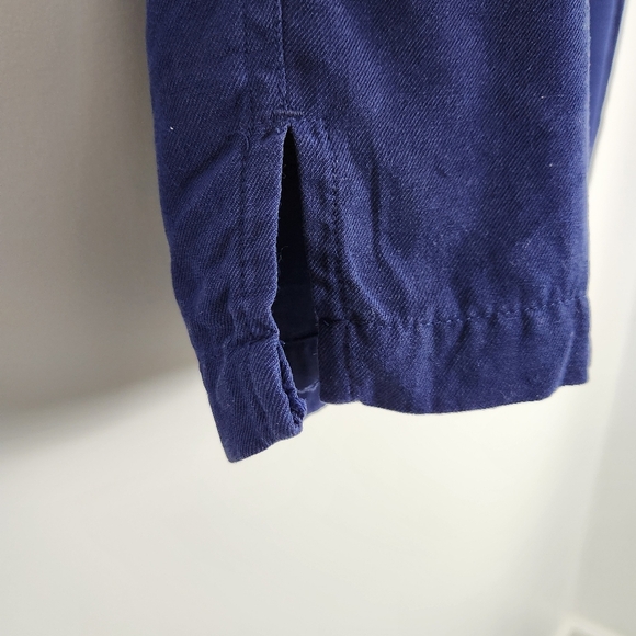 IZOD Men's Washable Silk Navy Blue Short Sleeve Pocket Shirt Size XL - Picture 3 of 9